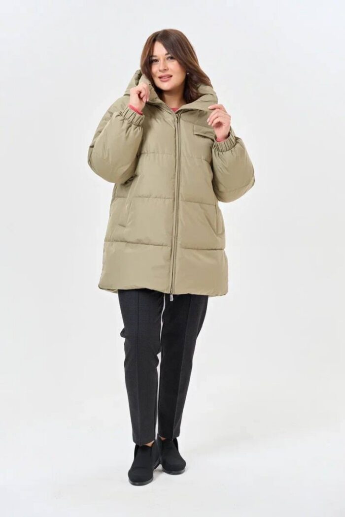 Пуховик женский 3290-1 ( серо- зеленый) — изображение 2