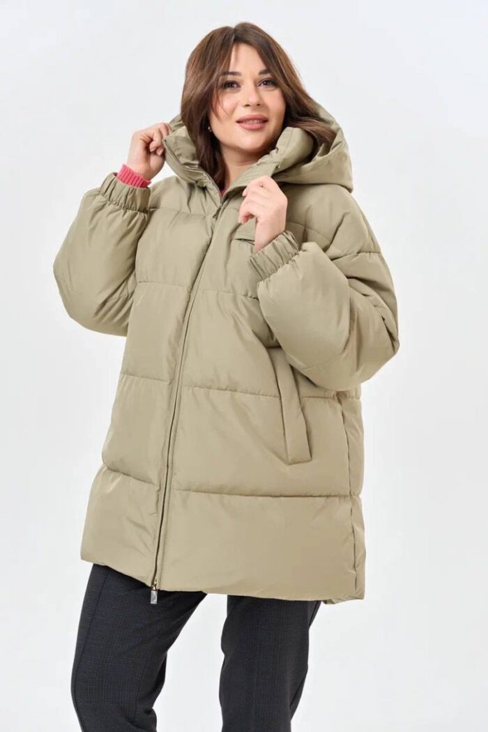 Пуховик женский 3290-1 ( серо- зеленый) — изображение 4