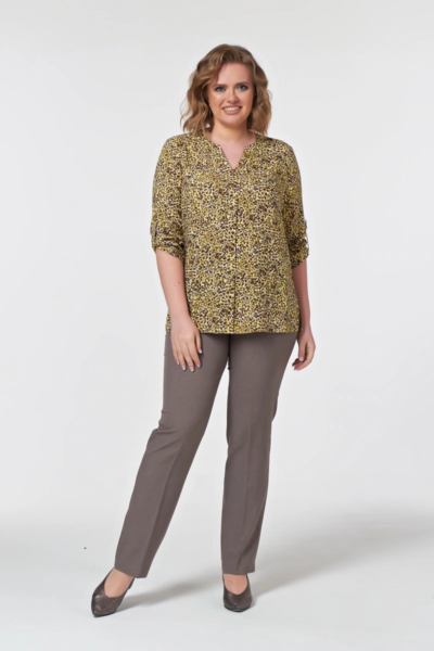 Классические брюки со стрелками на высокой посадке больших размеров La Diano