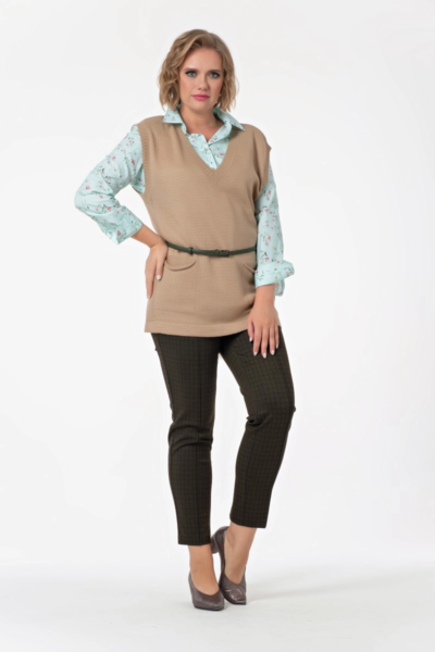 Брюки с высокой посадкой и стрелками деловые прямые La Diano