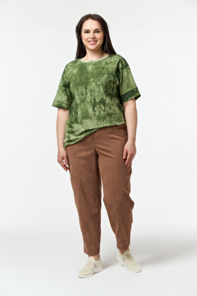 Брюки женские свободные бананы с поясом на резинке La Diano