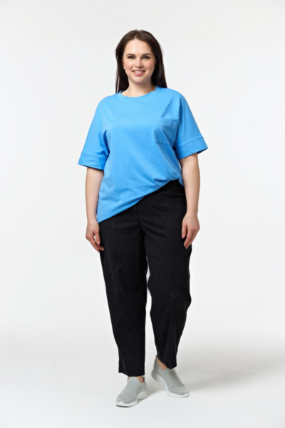 Брюки бананы женские свободные с резинкой на поясе La Diano