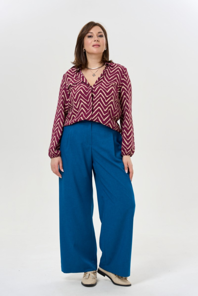 Широкие брюки палаццо с высокой посадкой и карманами La Diano