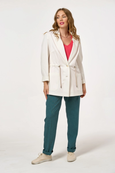 Брюки зауженные льняные со стрелками и высокой посадкой La Diano