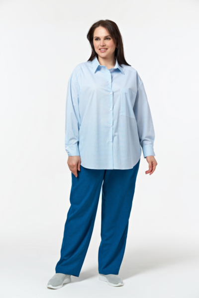 Льняные брюки свободного кроя с лампасами для женщин La Diano