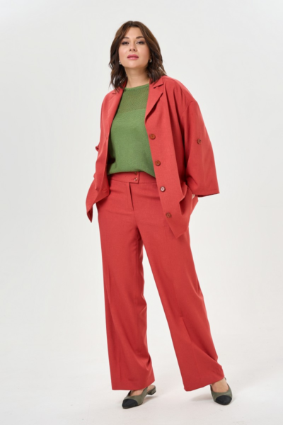 Брюки прямого силуэта женские с эластичным поясом сзади La Diano