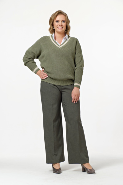 Льняные брюки прямого силуэта с комфортным поясом на резинке La Diano