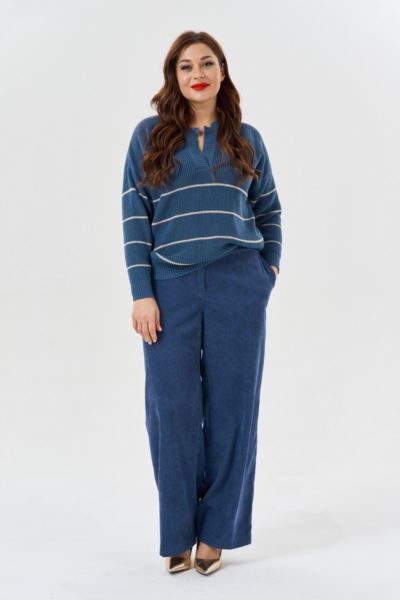 Брюки женские прямые с поясом на резинке и стрелками La Diano