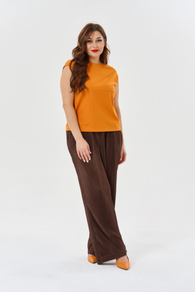 Брюки прямые свободные с резинкой женские повседневные La Diano