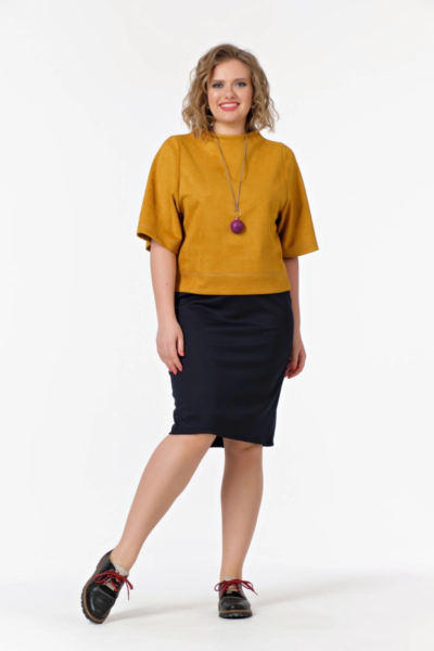 Классическая зауженная юбка ниже колена больших размеров La Diano