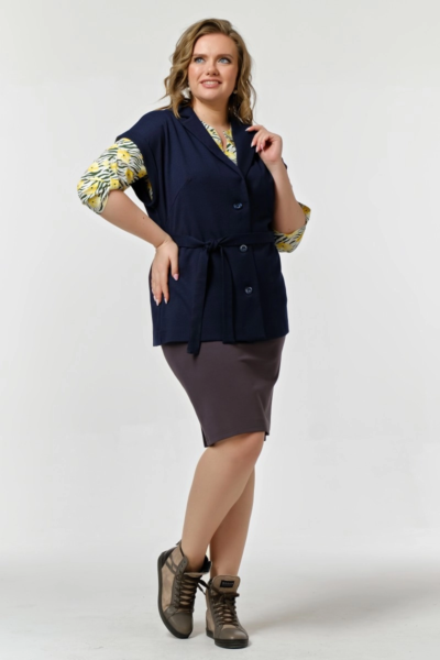 Юбка зауженная трикотажная ниже колена классическая складки La Diano