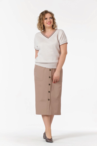 Юбка карандаш с пуговицами спереди и боковыми разрезами