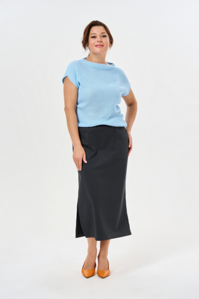 Юбка прямая макси с карманом и разрезами по бокам La Diano