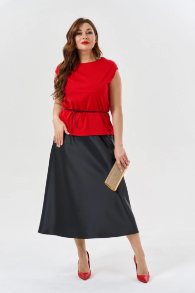 Юбка макси А-силуэта на резинке черная длинная женская La Diano