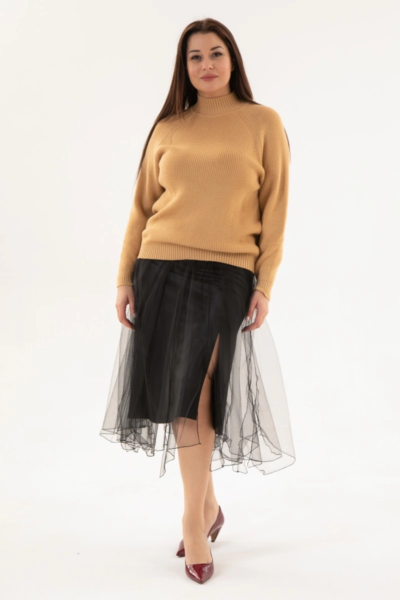 Нарядная юбка с сеткой и разрезом для особых случаев La Diano