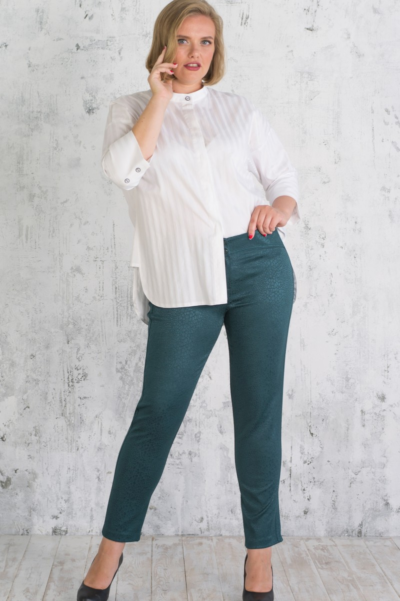 Зауженные брюки с лампасами женские классические укороченные La Diano