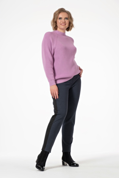 Зауженные брюки с лампасами женские укороченные классические La Diano