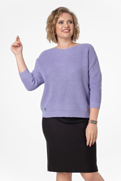 Джемпер женский вязаный прямого силуэта с рукавом 3/4 La Diano