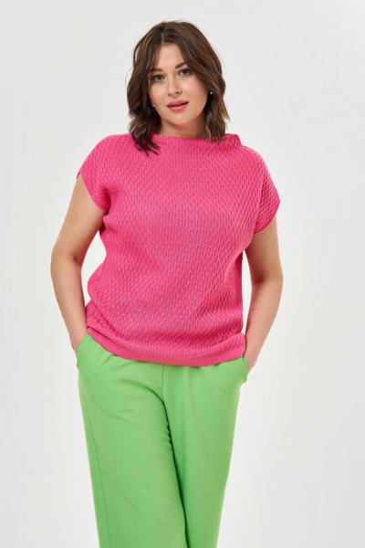 Вязаный джемпер с воротником полустойка прямой силуэт La Diano