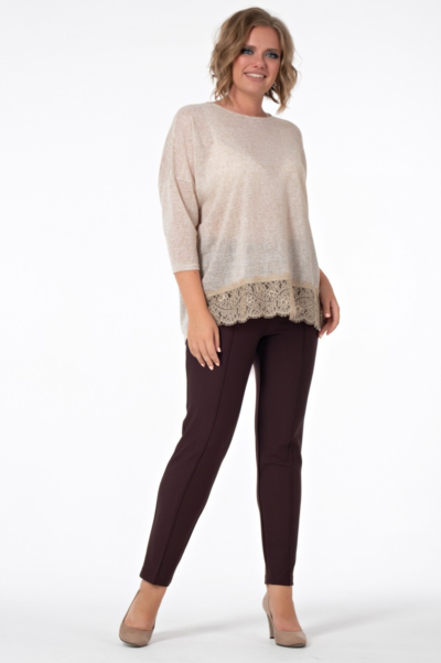 Прямые брюки с высокой посадкой и стрелками La Diano