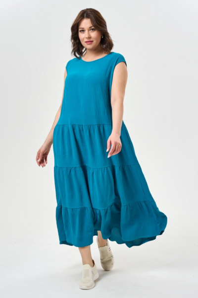 Многоярусное платье свободного кроя с рукавом кимоно макси La Diano