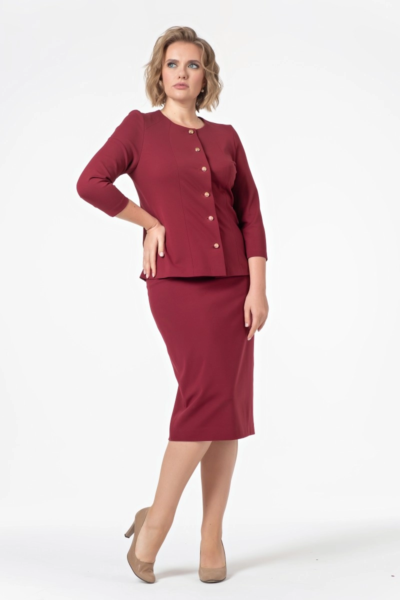 Классическая юбка прямого силуэта с разрезом на резинке La Diano