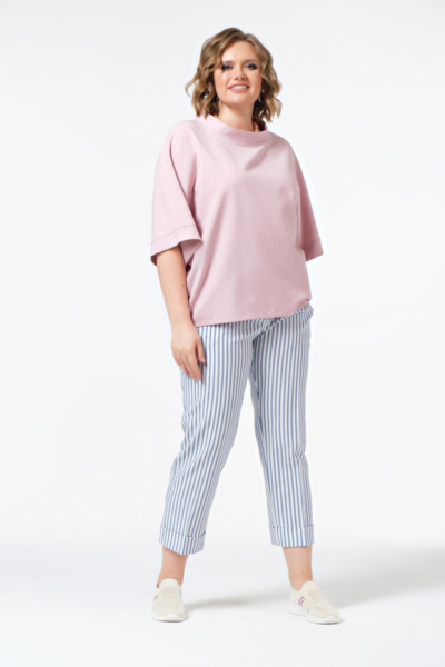 Брюки свободного кроя с поясом на завязках укороченные La Diano