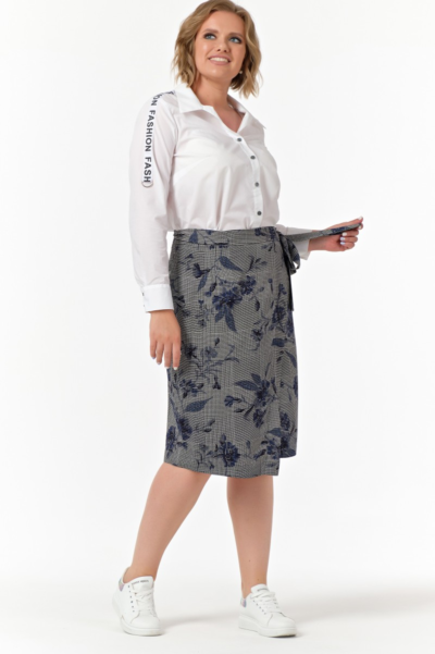 Блузка женская классическая с длинным рукавом из хлопка La Diano