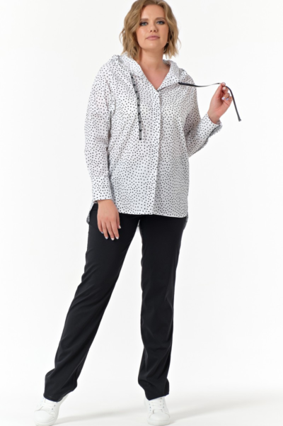 Рубашка свободного кроя с расширенными плечами из хлопка La Diano