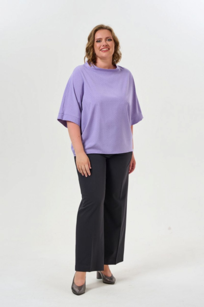 Блузка свободного стиля с рукавами 3/4 женская фиолетовая