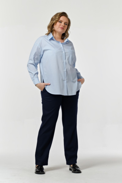 Блузка свободного силуэта с длинным рукавом для офиса La Diano