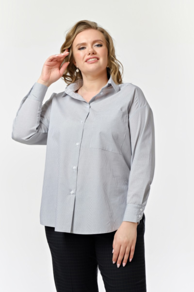 Блузка свободного силуэта с длинным рукавом полосатая La Diano