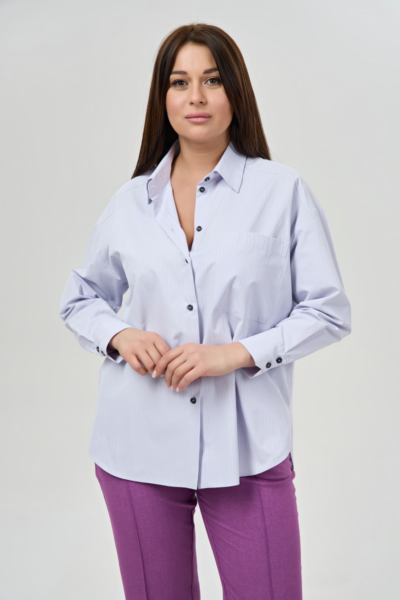 Блузка свободная с длинным рукавом и фигурным низом La Diano