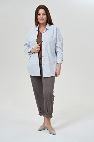 Блузка свободного кроя с длинным рукавом из хлопка La Diano