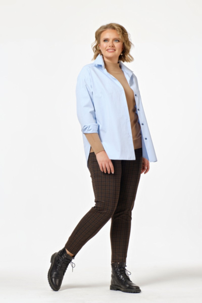 Блузка свободного силуэта с длинным рукавом из хлопка La Diano