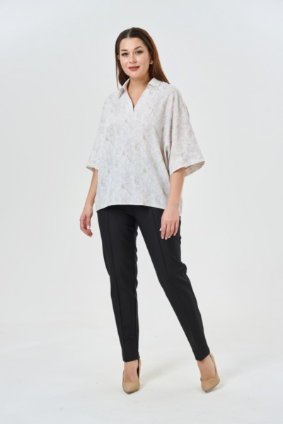 Блузка свободного кроя с рукавами три четверти La Diano