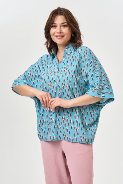 Блузка свободного силуэта с рукавами три четверти La Diano