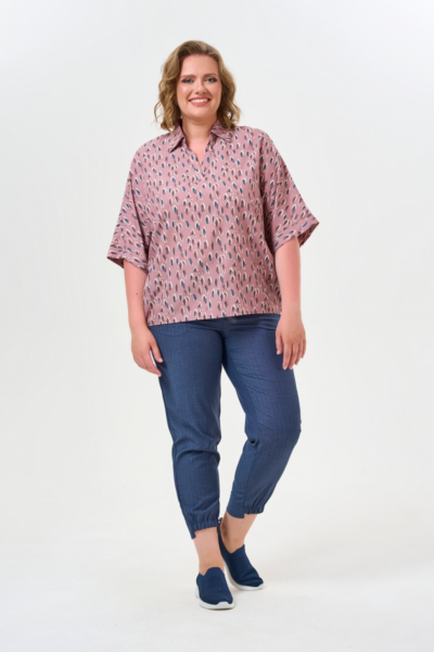 Блузка свободного кроя с рукавами три четверти La Diano