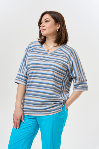 Блузка спортивная свободная полосатая хлопковая La Diano