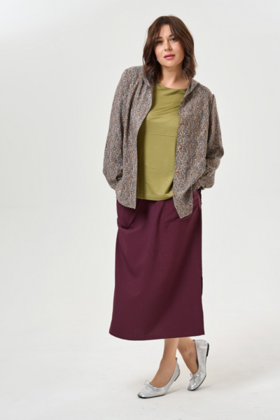 Блузка с капюшоном прямого силуэта на пуговицах casual La Diano