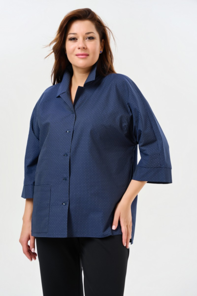 Рубашка женская с рукавом три четверти прямого силуэта La Diano