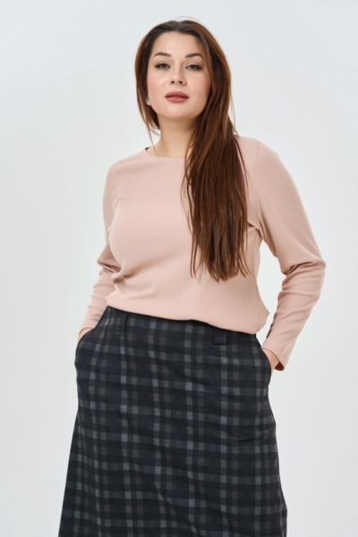 Лонгслив женский с фигурным вырезом и длинным рукавом La Diano