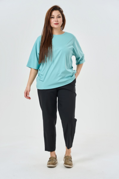 Блузка свободная больших размеров из вискозы с декором La Diano