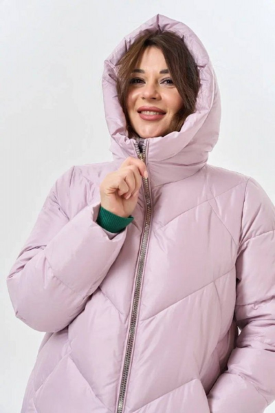 Длинный пуховик женский прямого силуэта с капюшоном La Diano