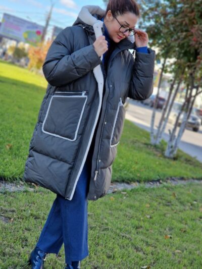 Пуховик женский 3281( графит )