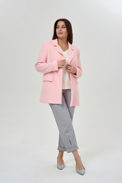 Жакет классический розовый полуприлегающий женский силуэт La Diano