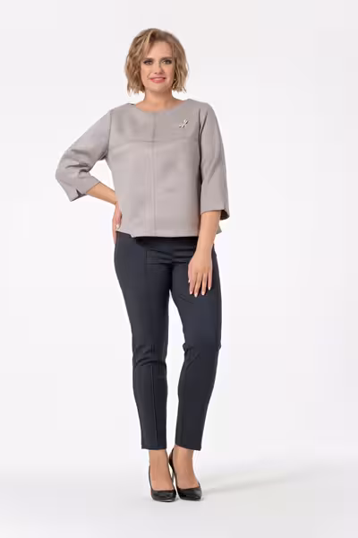 Брюки женские прямые с высокой посадкой и стрелками классические