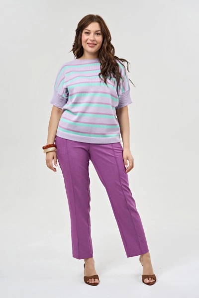 Зауженные льняные брюки со стрелками укороченные классические La Diano