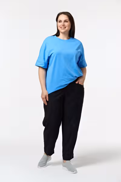 Брюки бананы женские свободные с резинкой на поясе