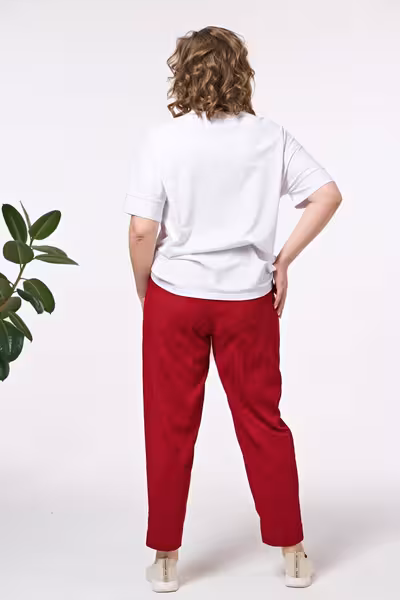 Брюки бананы женские с поясом на резинке свободные